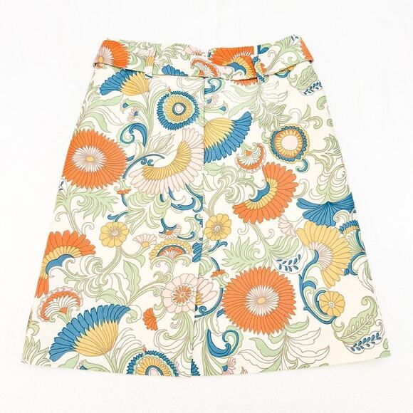 J. Crew Cream Flower Patterned Belted Pencil Skirt Size 4 Petite NWOT - Picture 3 of 6